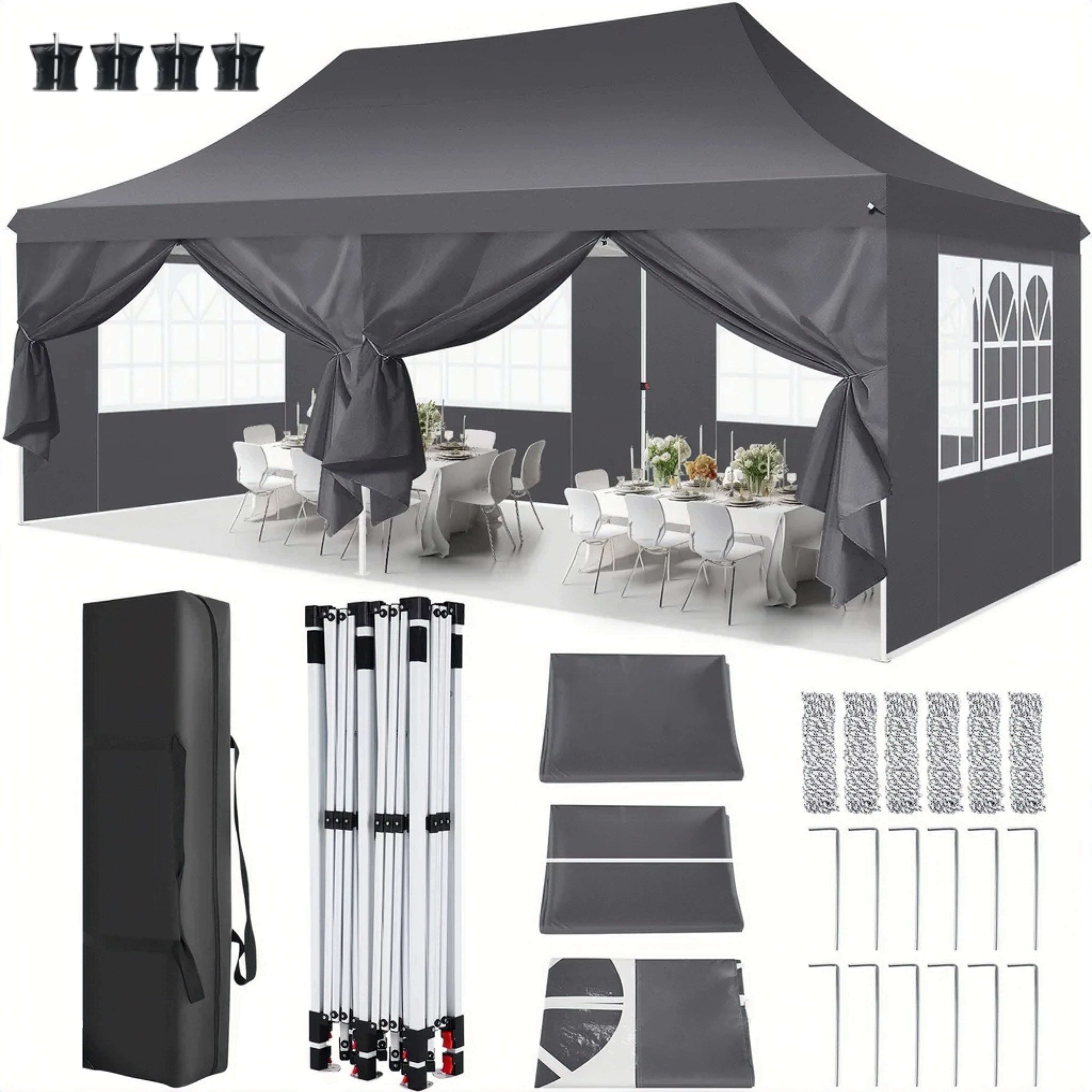 LUCKZON Pavillon 3x6m Pavillon Wasserdicht, UV-Schutz, günstig online kaufen