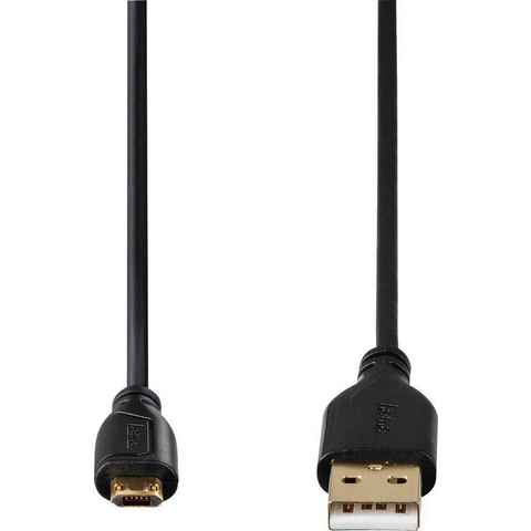 Hama Micro-USB-Kabel, vergoldet, verdrehsicher, Schwarz, 0,75 m USB-Kabel USB-Kabel, USB Micro-B, USB Typ A, Micro-USB, (750 cm)