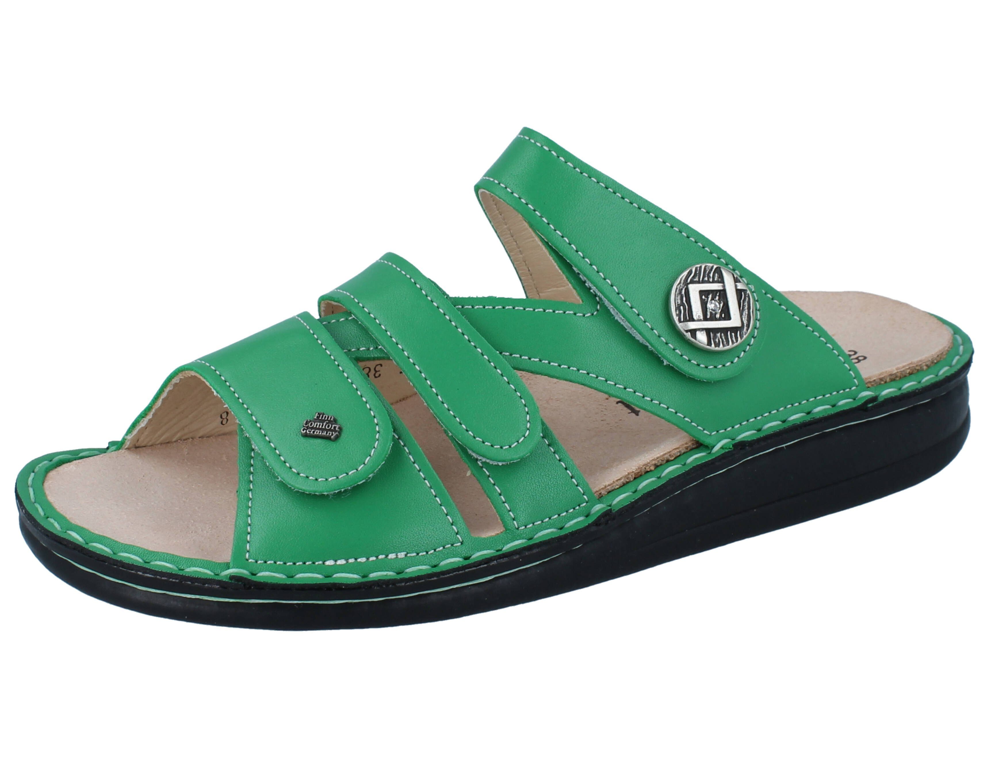 Finn Comfort FINN COMFORT Agueda Damen Pantolette grün Glattleder - Größe: 41 Pantolette Wechselfußbett