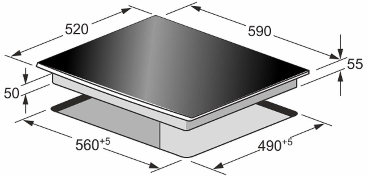 Kaiser Küchengeräte Backofen-Set EH 6355 RotEm+KCT 6745 AD, Elektro Einbau Backofen 60cm 67L+Induktionskochfeld 60 cm