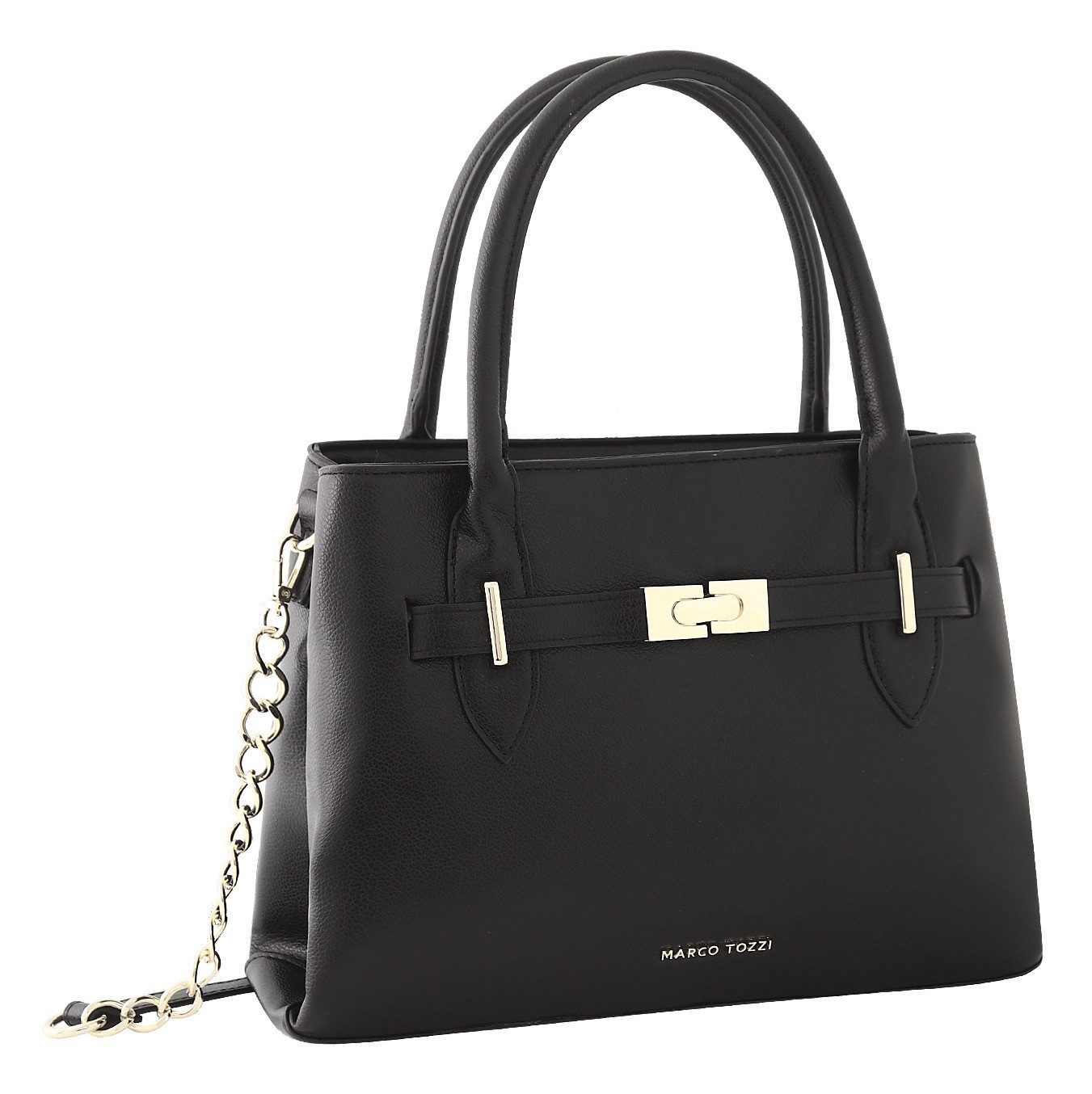 MARCO TOZZI by GMK Henkeltasche, Damen Umhängetasche, abnehmbare, goldfarbene Kette als Umhängeriemen