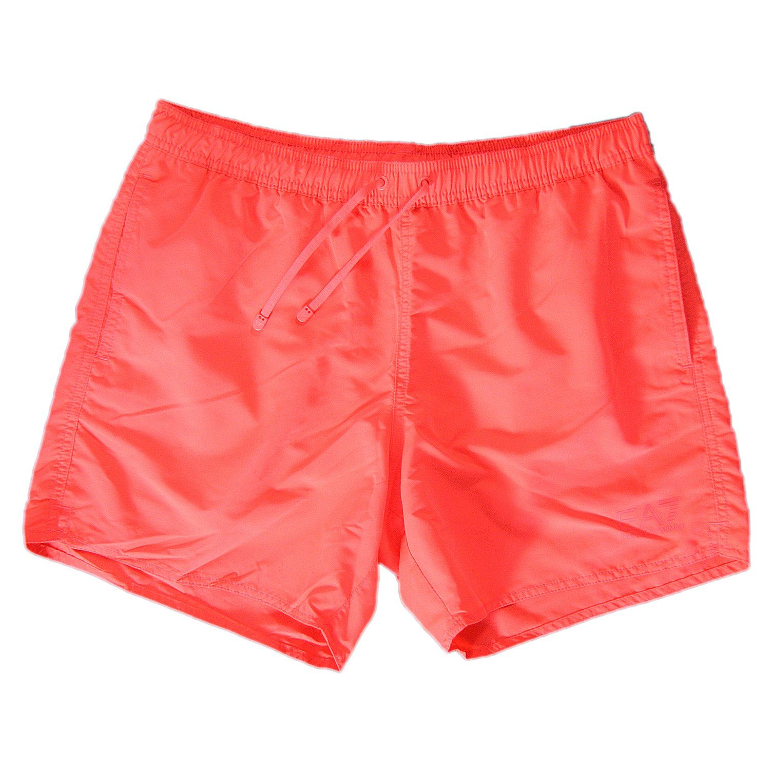 Rosso Badehose Badeshorts Schnitt Armani Emporio Fluo (10874) legerer mit 8P730 EA7 World Sea halblangem Bein Badeboxer (1-St)