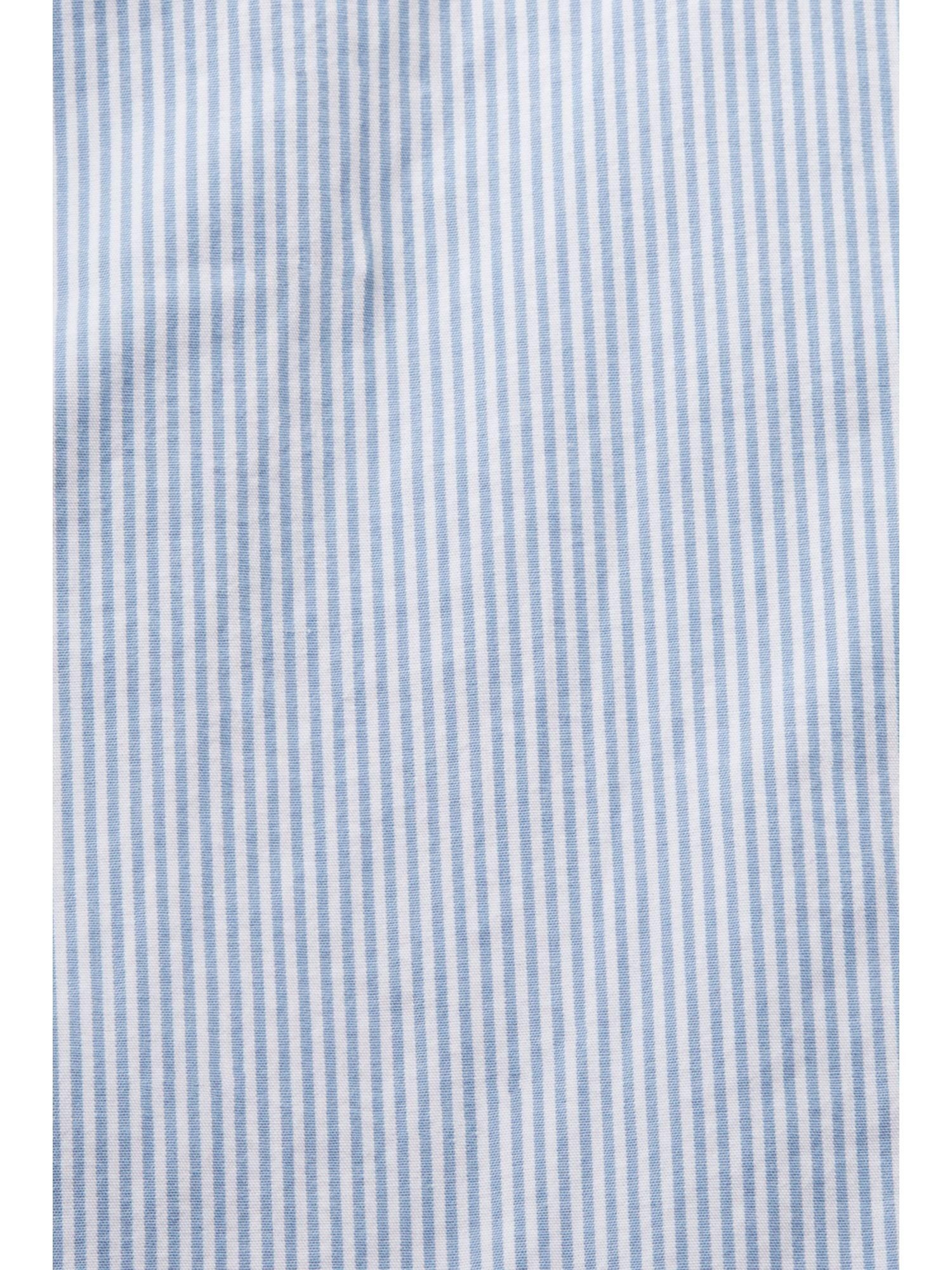 aus Hemd LIGHT Esprit Gestreiftes Baumwoll-Popeline Langarmhemd BLUE