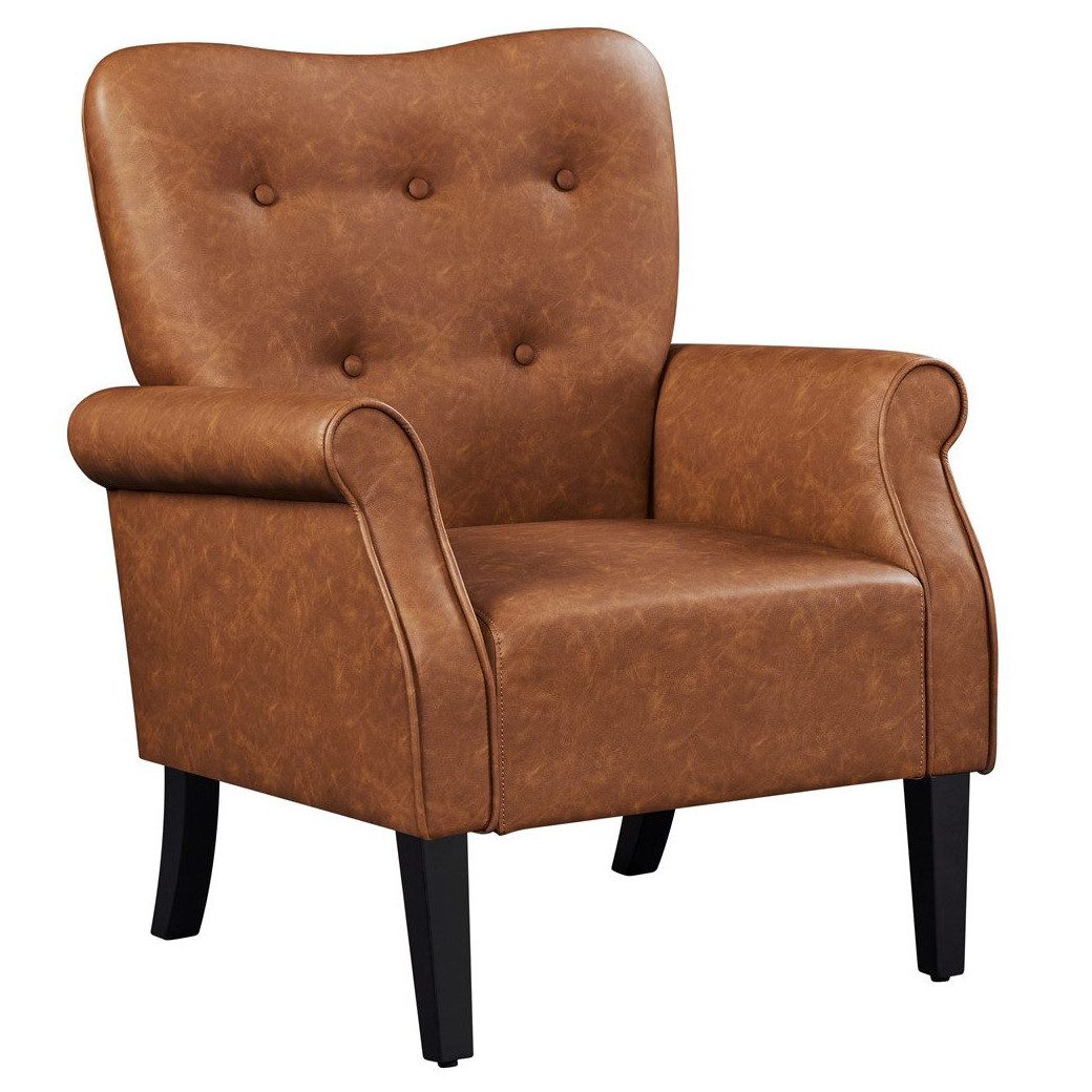 Yaheetech Ohrensessel, Relaxsessel Loungesessel Cocktailsessel mit Holzbein günstig online kaufen