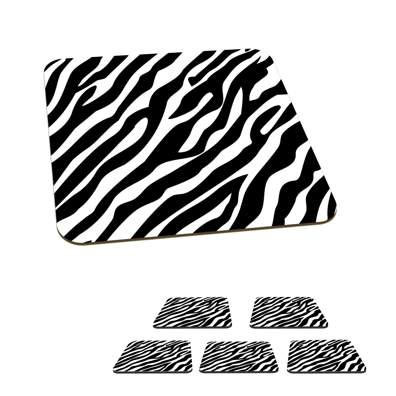 MuchoWow Glasuntersetzer Tiere - Zebra - Gestaltung, Zubehör für Gläser, 6-tlg., Glasuntersetzer, Tischuntersetzer, Korkuntersetzer, Untersetzer, Tasse