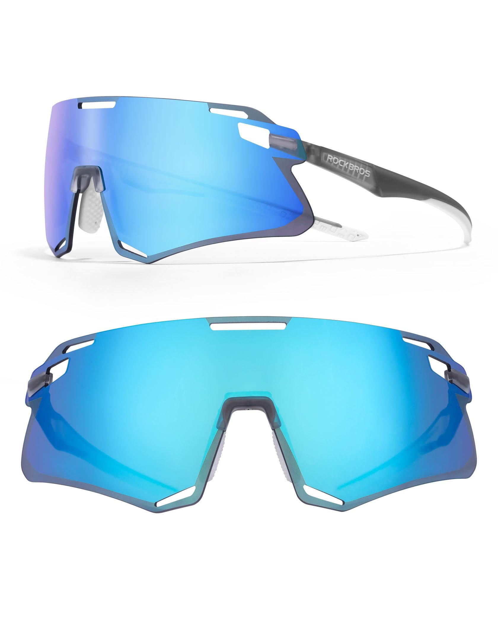 ROCKBROS Fahrradbrille Sportbrille Herren Damen Fahrrad MTB Outdoor TR90 Rahmen, polarisiert, winddicht, ultraleicht, myopie-Rahmen, mehrfarbig