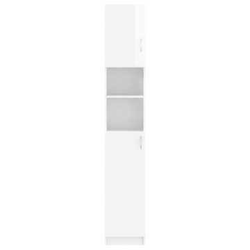 DOTMALL Badezimmer-Set Badezimmerschrank Hochglanz-Weiß 32x25,5x190 cm Holzwerkstoff