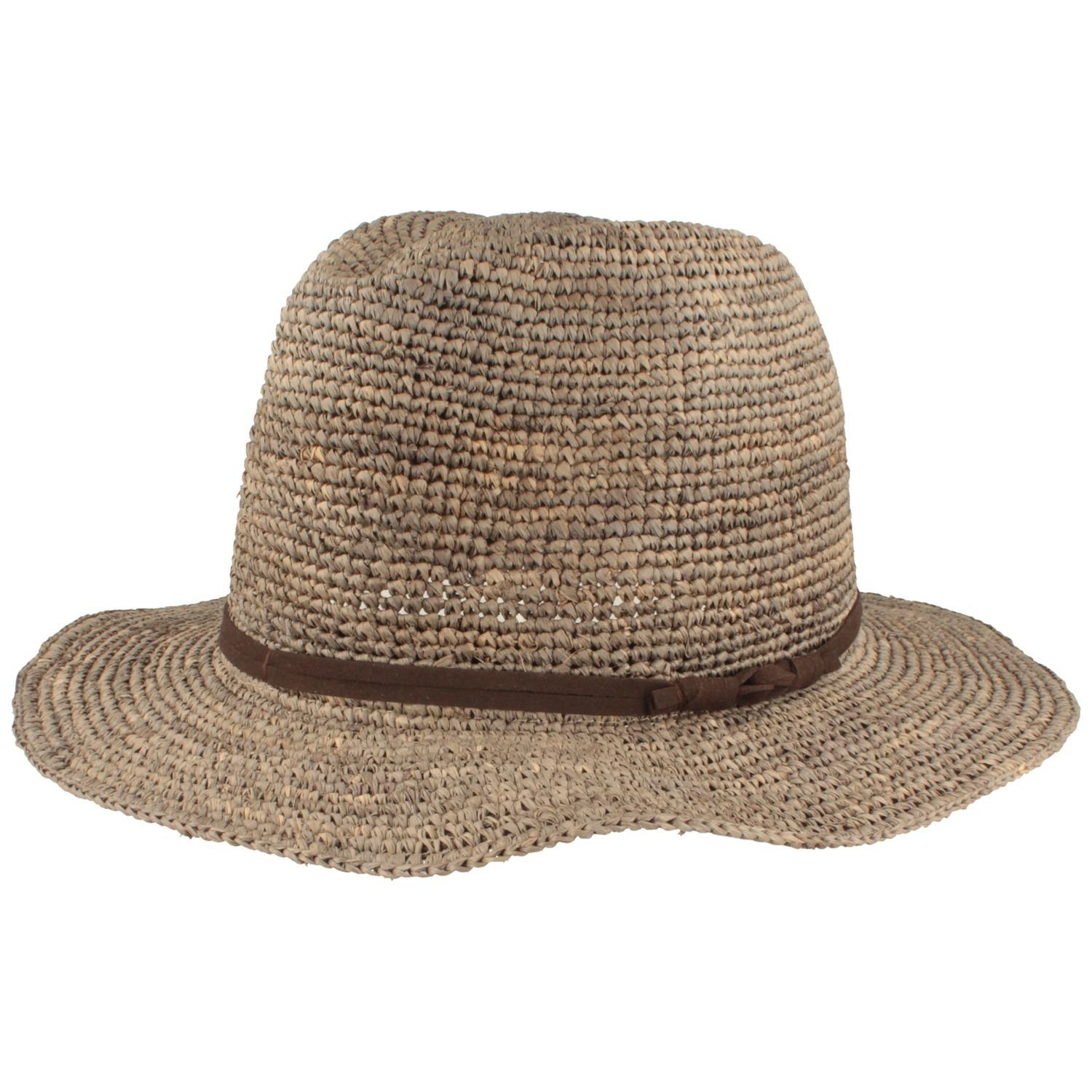 Breiter Strohhut Knautschbarer Crochet Traveller Raffiastroh günstig online kaufen