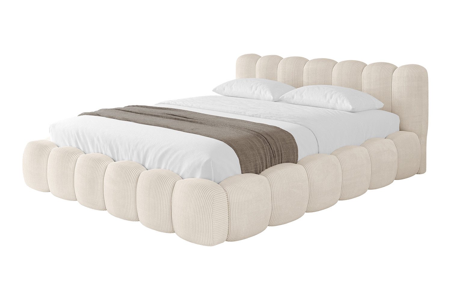 ALTDECOR Polsterbett SENA-v1 (Polsterbett mit Bettkasten und Lattenrost, Boxbett mit Matratze), Doppelbett mit Stauraum, Bett mit Kopfteil