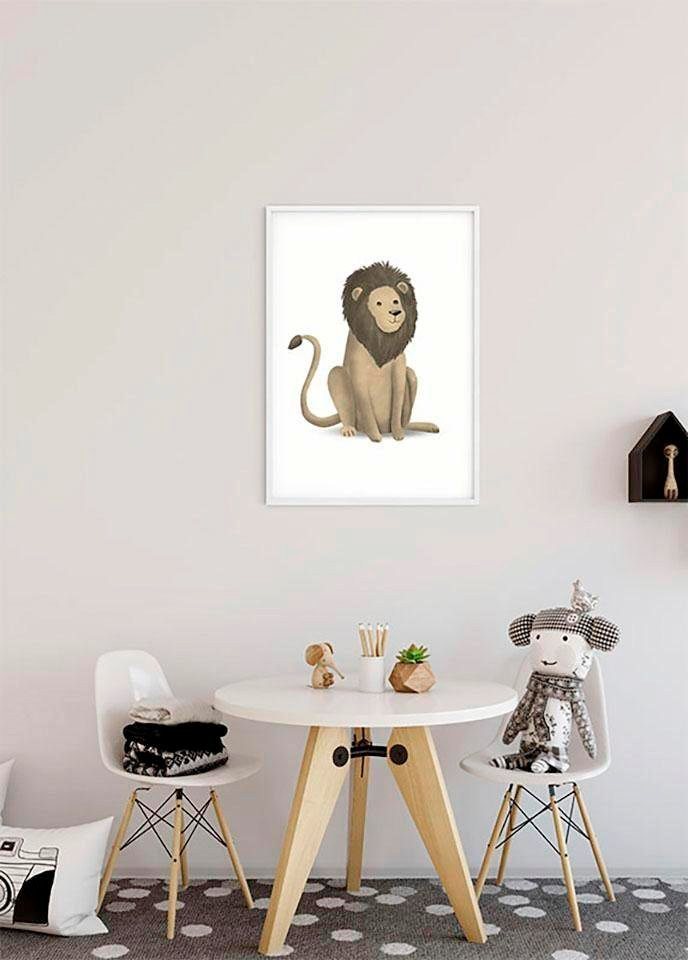Komar Poster Cute Animal Lion, Tiere (1 St), Kinderzimmer, Schlafzimmer,  Wohnzimmer
