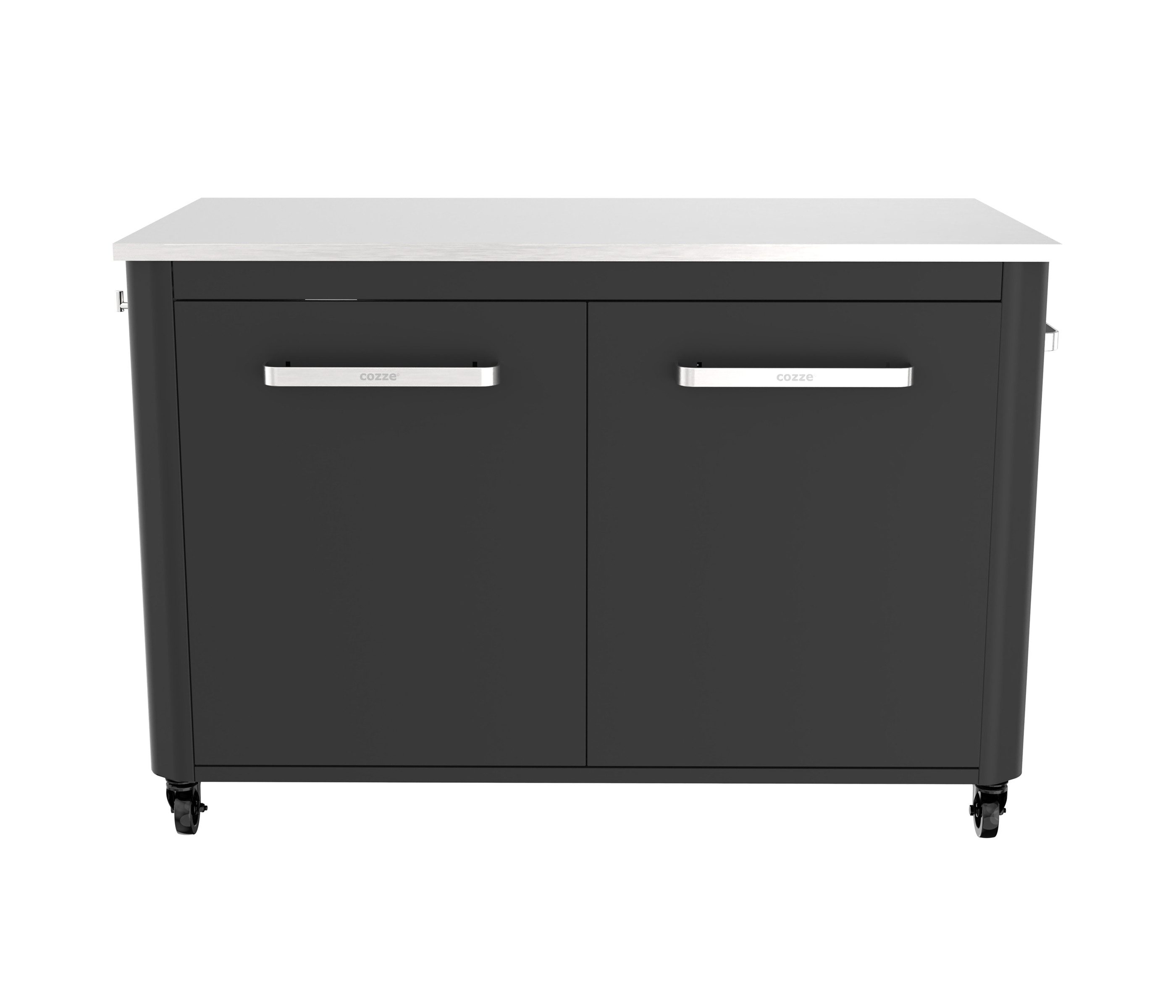 COZZE Outdoor-Küche Outdoor-Arbeitstisch, Schrank mit 4 Rollen, 90.5 x 127.4 x 67 cm, praktische Ergänzung für die moderne Außenküche dank Stauraum