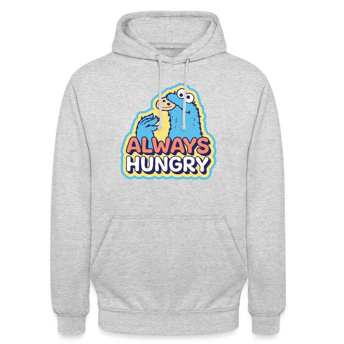 Spreadshirt Hoodie Sesamstraße Krümelmonster Design Always Hungry Unisex Hoodie (1-tlg)