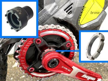 Unior Fahrrad-Montageständer Unior Lockring Tool Kettenblatt Werkzeug für E-Bike Bosch Brose Motor