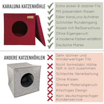 KaraLuna Tierbett Katzenhöhle aus Filz fürs Regal I Katzenbett Katze Schlafplatz