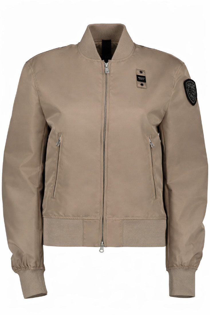 Blauer Bomberjacke