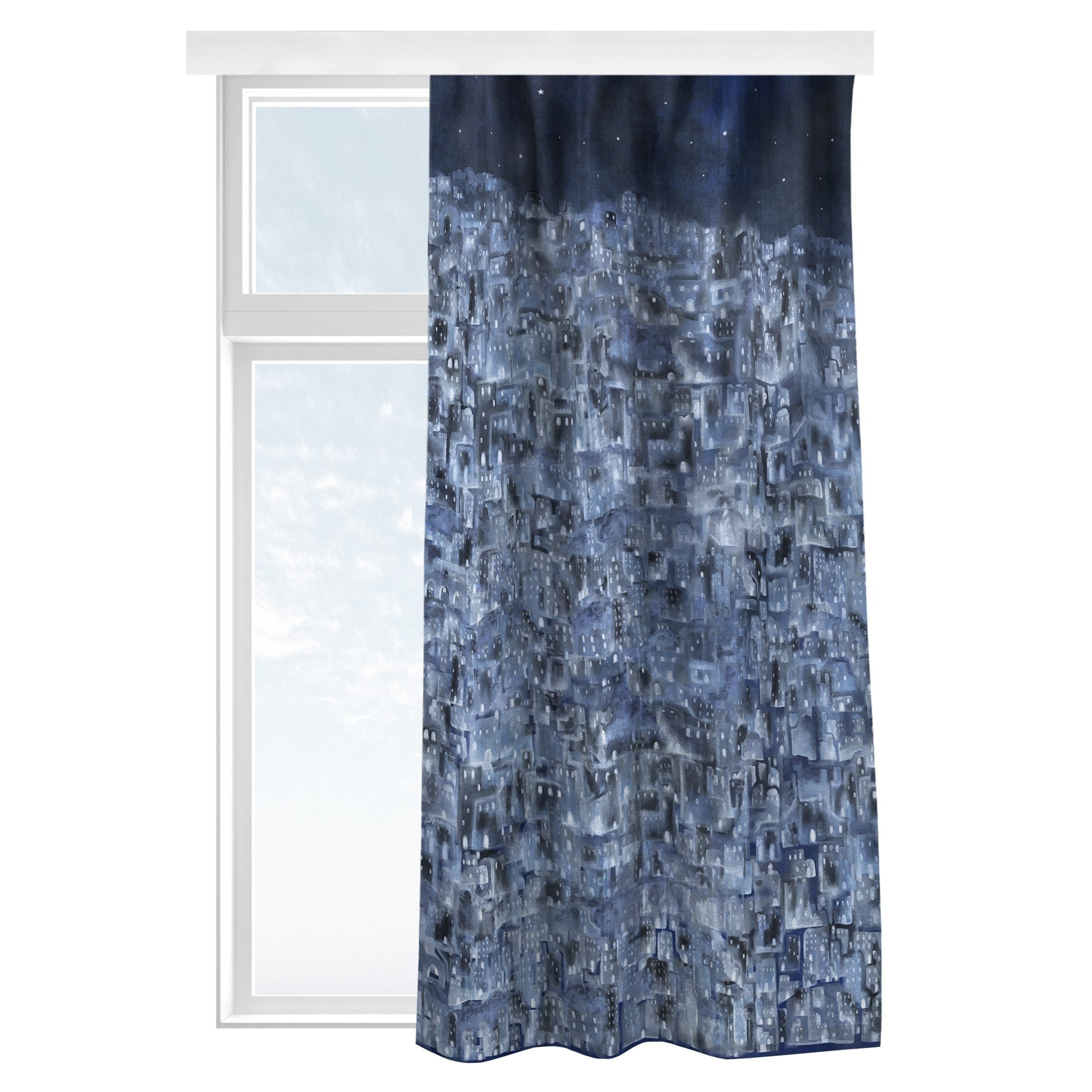 Bilderdepot24 Vorhang Gardine Natur Große Städte Nacht Türvorhang Raumteiler (1 St), Multifunktionsband, blickdicht, Samt, Schiebegardinen Flur Schlafzimmer Wohnzimmer Schiebevorhang