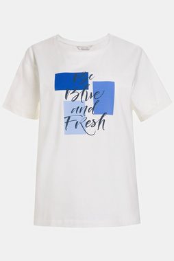 Gina Laura Rundhalsshirt T-Shirt grafisches Schriftmotiv Rundhals Halbarm