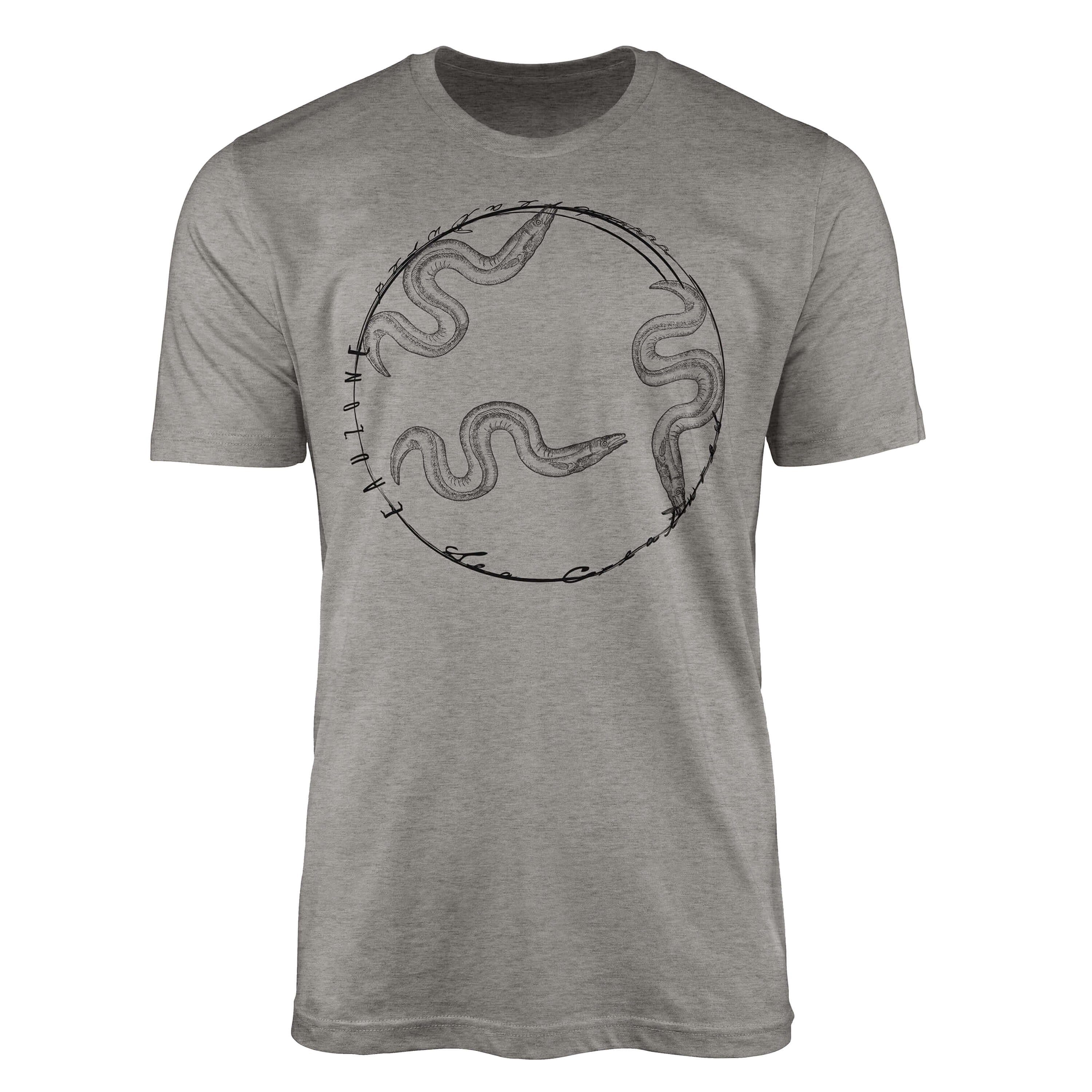 Sinus Art T-Shirt T-Shirt Tiefsee Fische - Serie: Sea Creatures, feine Struktur und sportlicher Schnitt / Sea 093 Ash