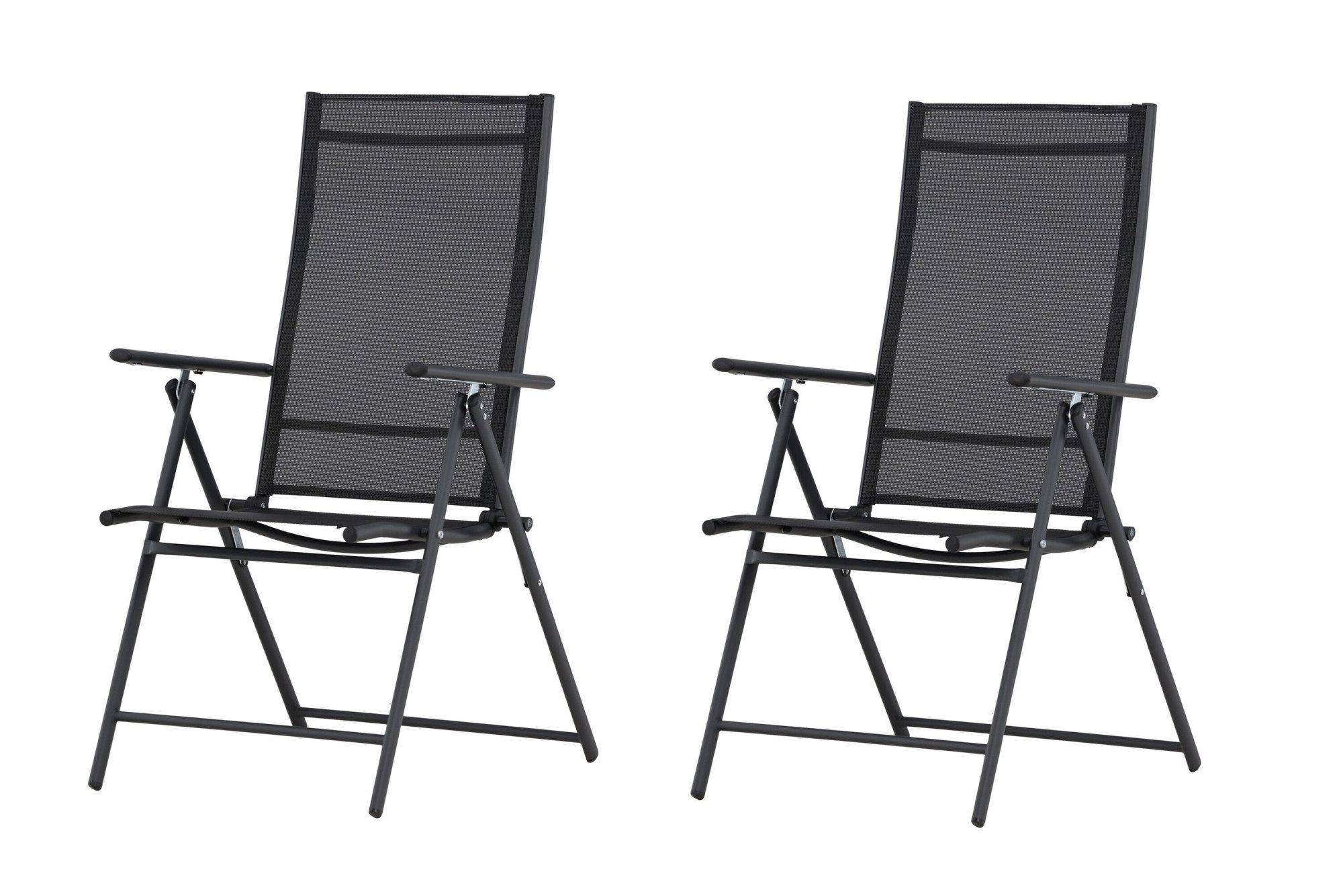 Venture Home Gartenstuhl Levanzo, 2er-Set Gartenstühle klappbar, belastbar bis 110 kg, Stuhlset, Stahlrahmen, Textilene-Sitz, klappbar, verstellbare Lehne