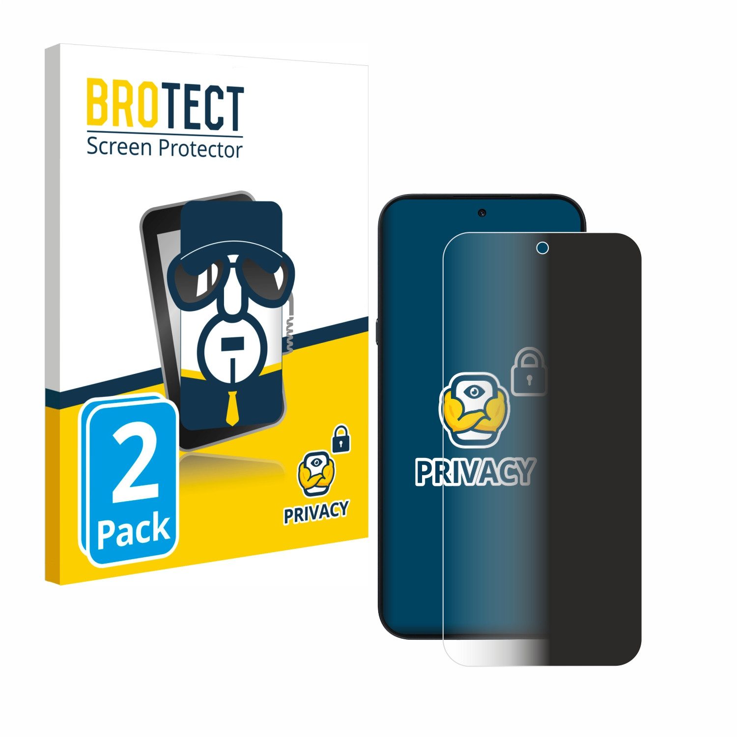 BROTECT Displayschutzfolie Sichtschutzfolie für Nothing Phone (4a) Pro, 2 Stück, Anti-Spy Privacy Sichtschutz Blickschutzfolie Blaulicht-Schutz