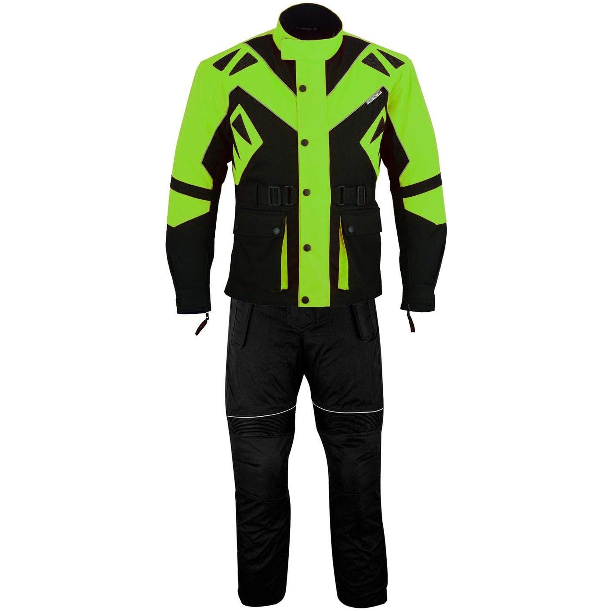German Wear Motorradkombi GW300K (Set, 2-tlg., mit 8 Protektoren, Motorradhose & Motorradjacke) Herren Biker Schutz Kombi Thermofutter & Reißverschluss Taschen