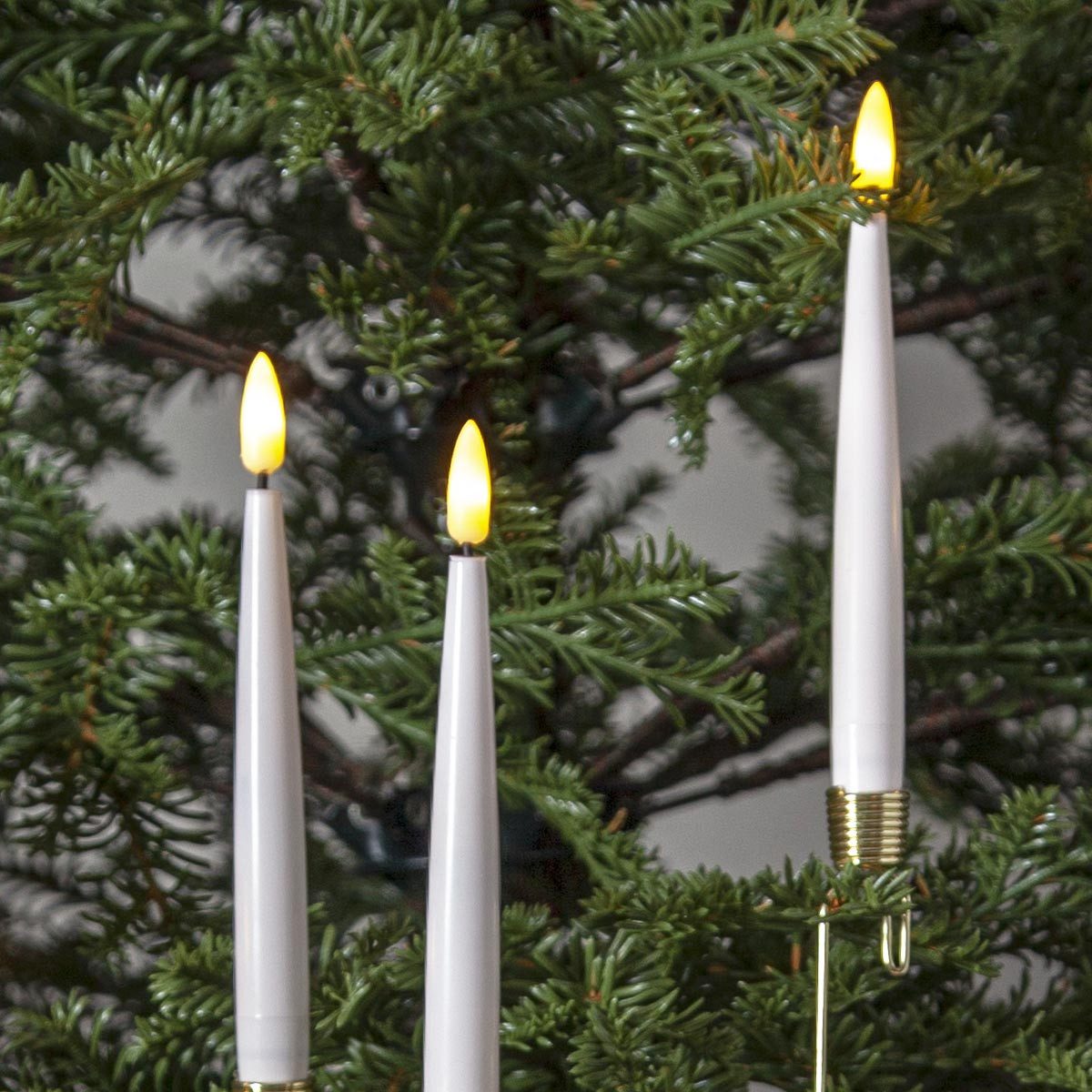 STAR TRADING LED-Kerze LED Christbaumkerzen 8er Set FB mit Timer, Herzhak, warmweiß