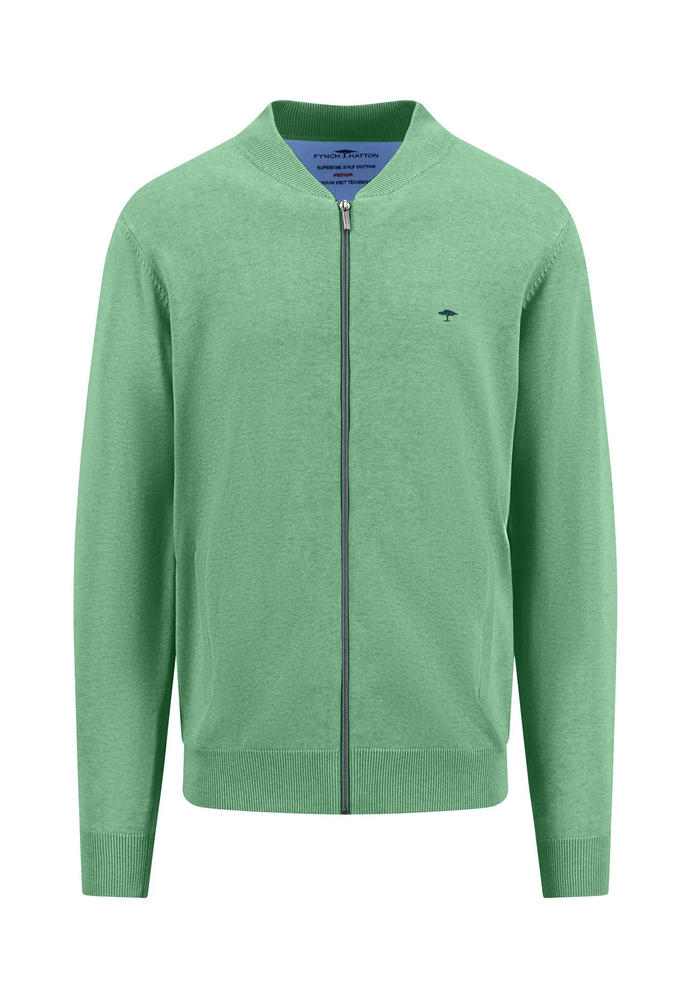 FYNCH-HATTON Kurzweste Cardigan College, Superfine turf green
