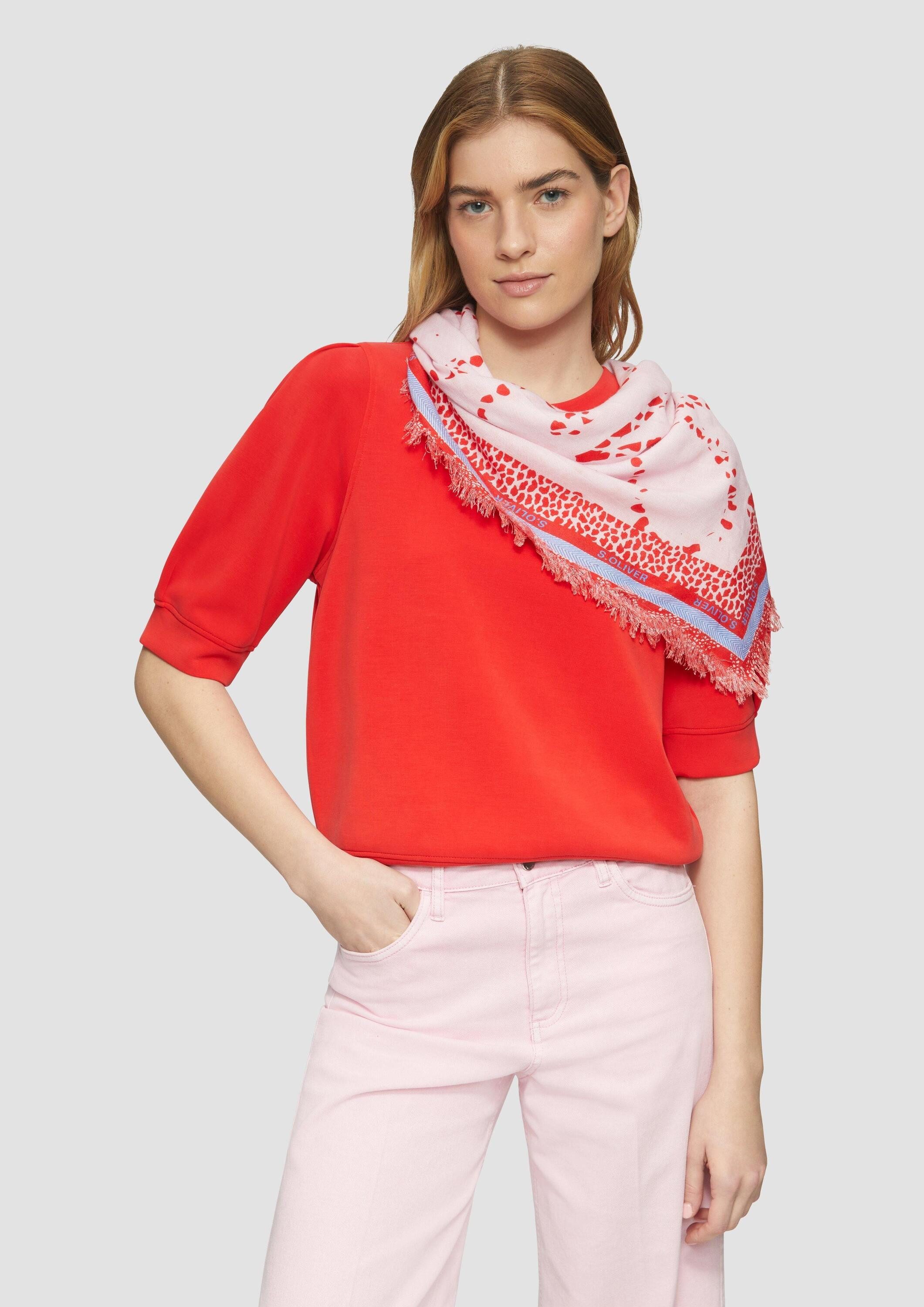 s.Oliver Schal Schal, Schal aus Viskosemix mit Artwork