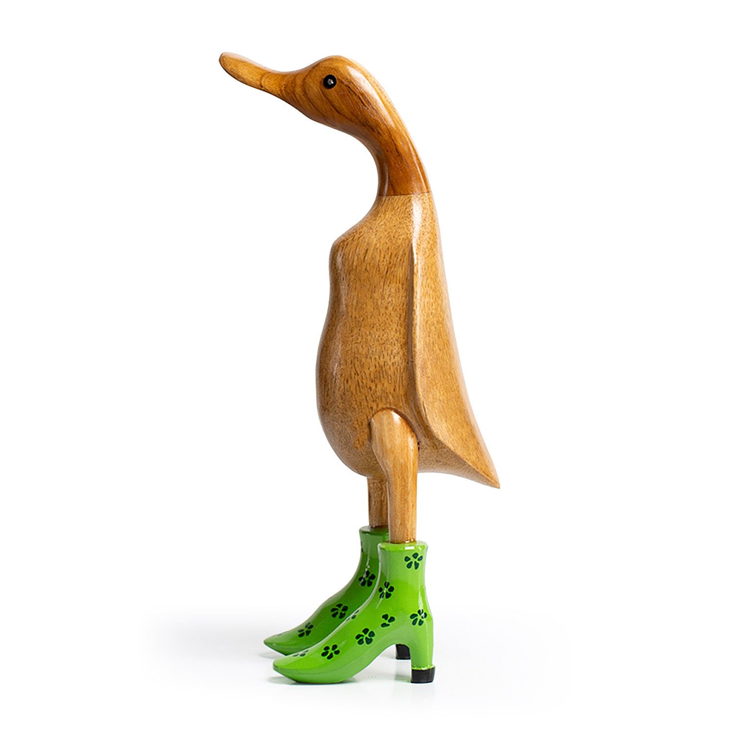 DomDeco Dekofigur Handgefertigte Deko-Figur aus Holz "Ente mit Absatz"