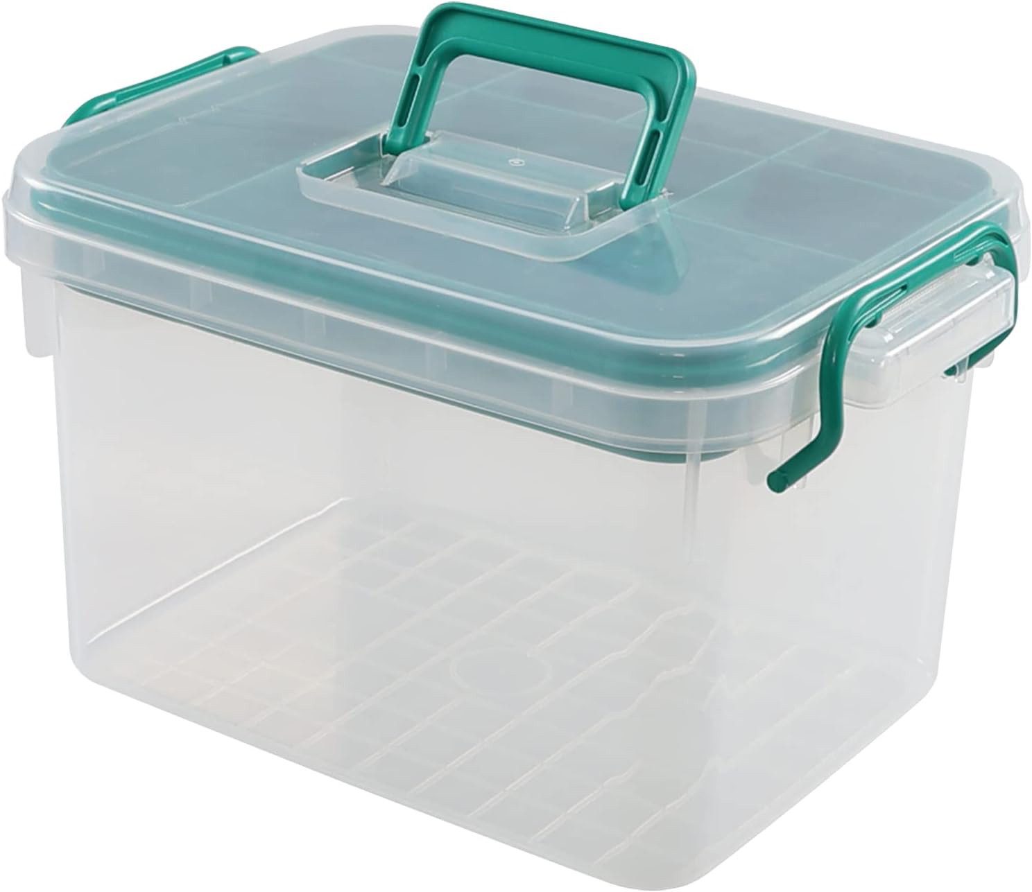 Coonoor Aufbewahrungsbox Transparente Doppelmedizinbox, Große Kapazität Aufbewahrungsbox, Staubschutz-Aufbewahrungsbox für den Heimgebrauch