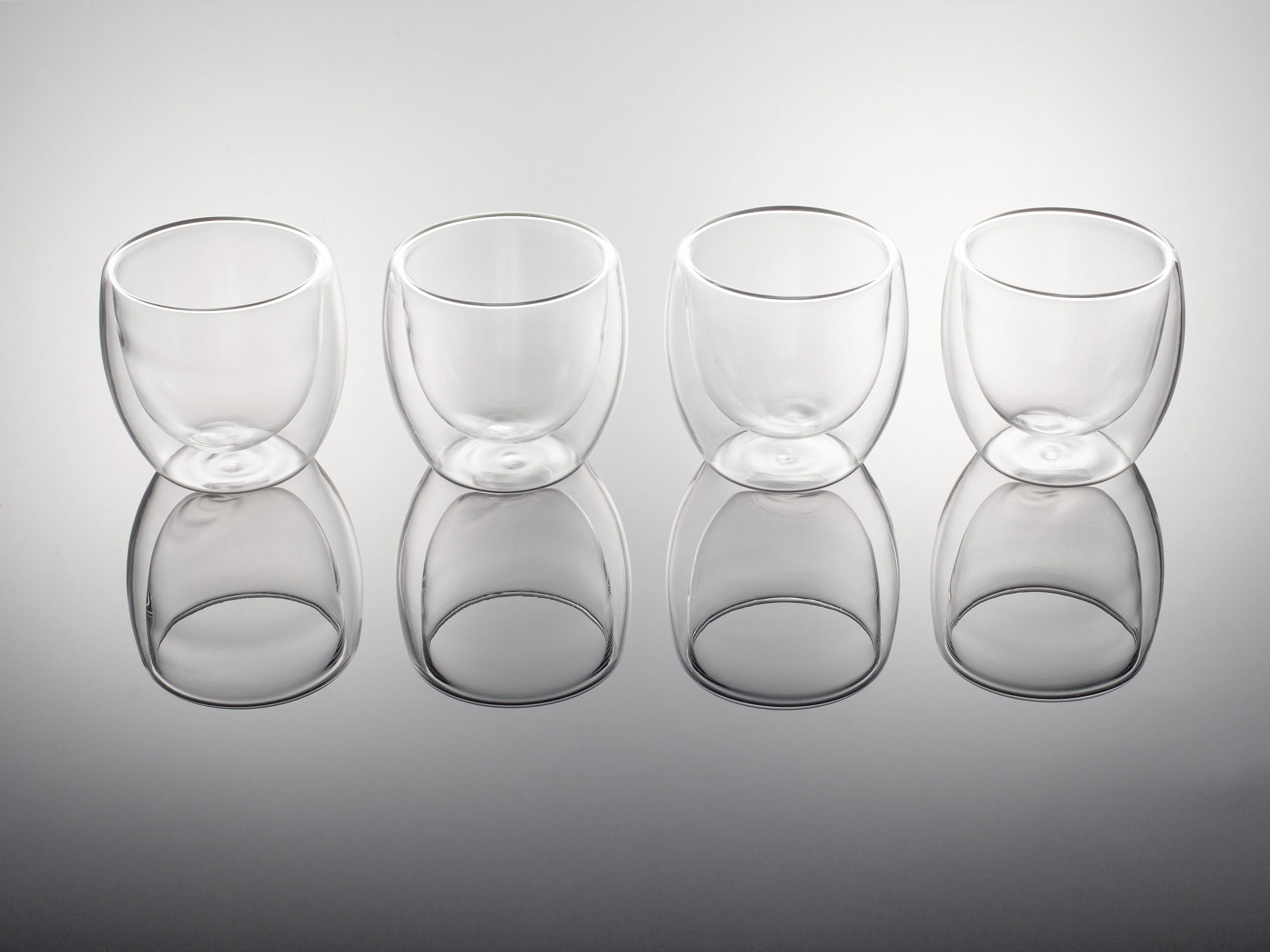 Hanseküche Espressoglas Doppelwandige Espressotassen 4er Set (4x80ml), 1-tlg., Borosilikatglas, Hartes Borosilikatglas, Wärmehaltend