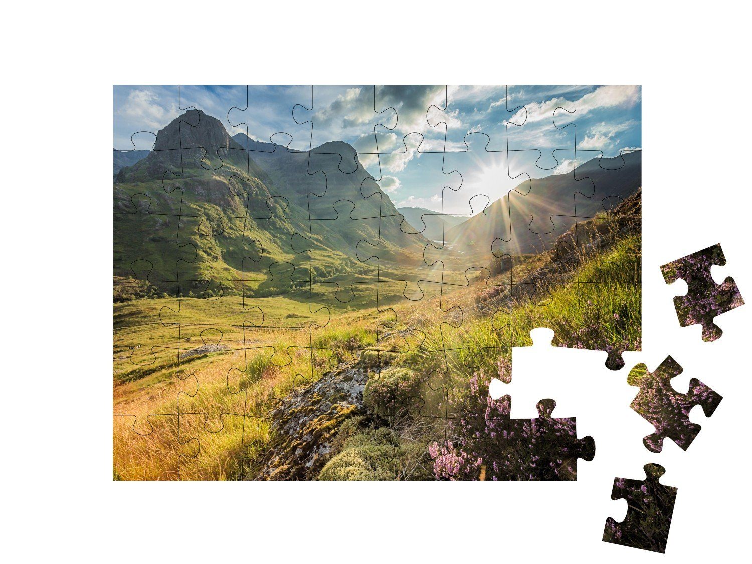 puzzleYOU Puzzle Berge von Glencoe, Highlands, Puzzleteile, Schottland puzzleYOU-Kollektionen schottische 48