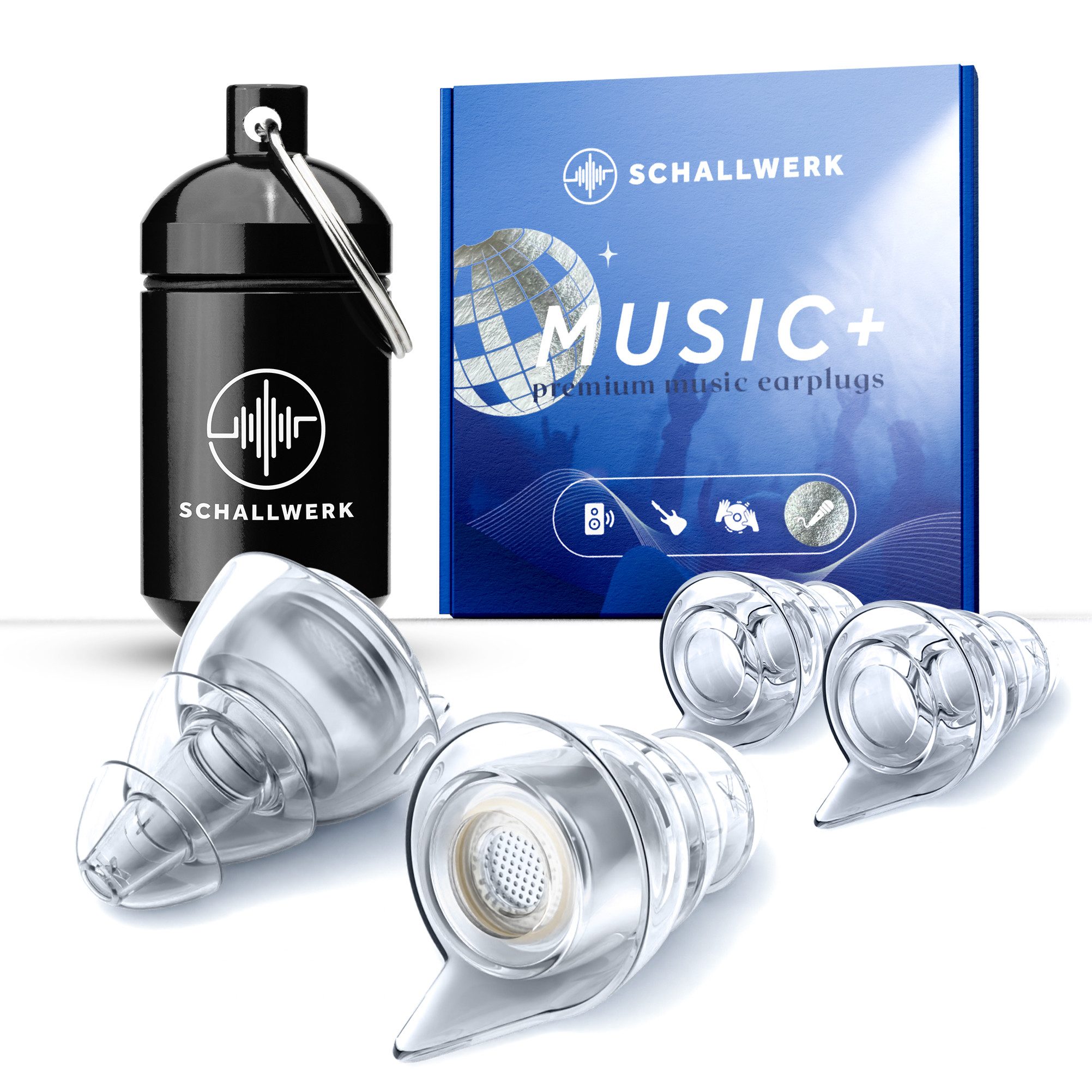 Schallwerk Gehörschutzstöpsel SCHALLWERK ® Music+ Gehörschutz Ohrstöpsel dämpft Lärm
