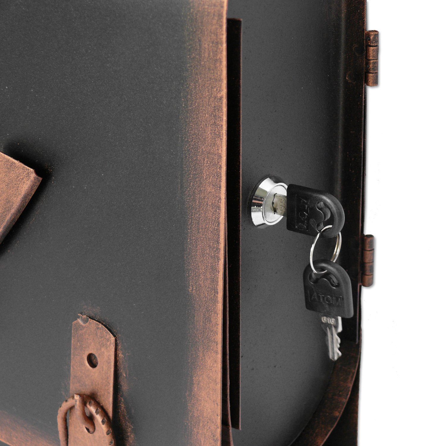 Briefkasten-Versandshop Wandbriefkasten Briefkasten alter Ranzen Posthorn Antik-Look Design Schultasche Wandbr, Öffnung Rechts