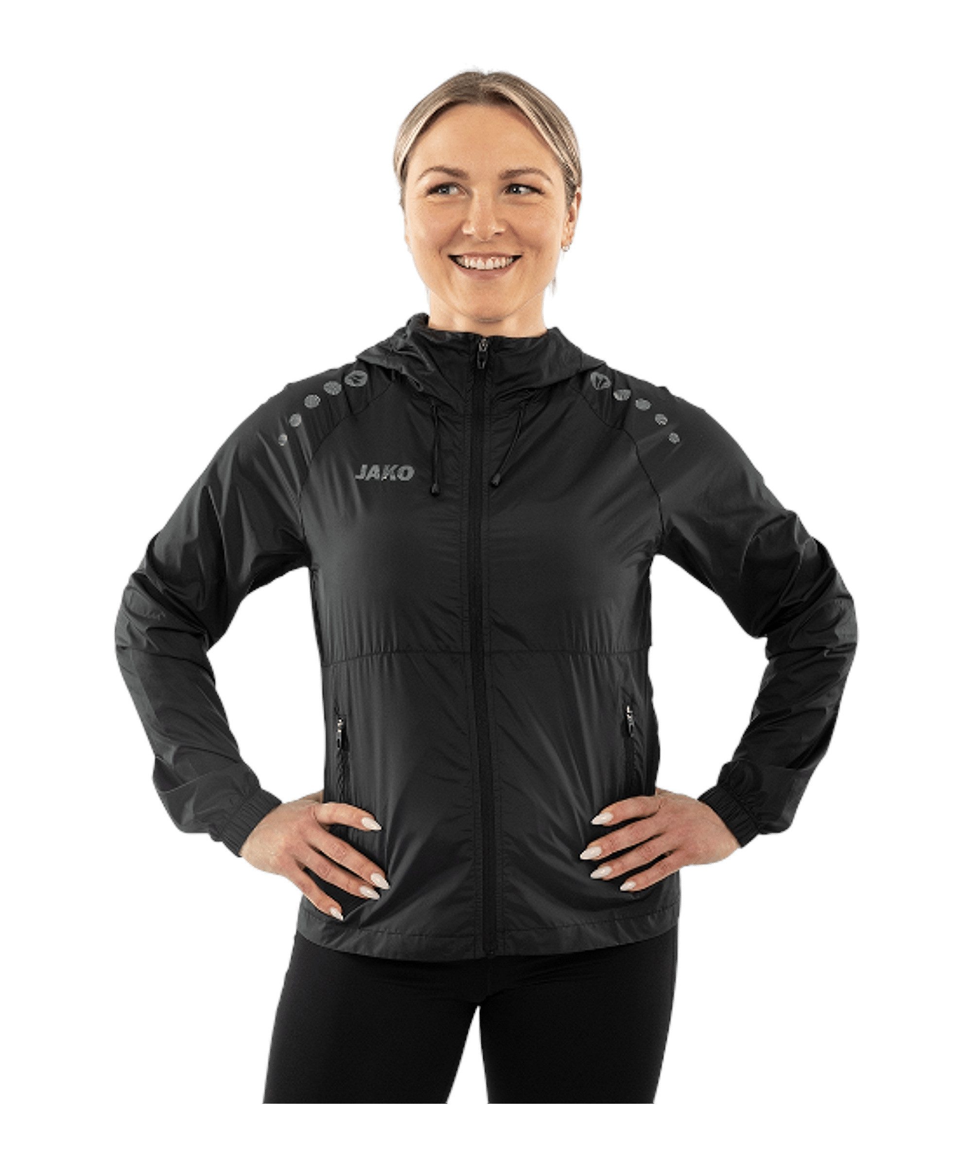 Jako Allwetterjacke Flow Lightweight Jacke Damen (1-St) Kapuze_Kordelzug