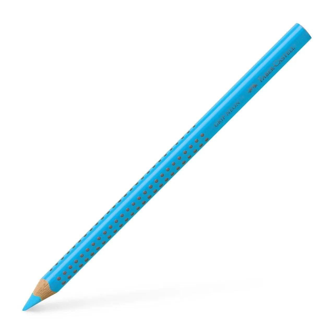 Faber-Castell Marker Jumbo Grip Neon Trockentextliner in Blau, Ergonomische Dreikantform mit Noppengriffzone