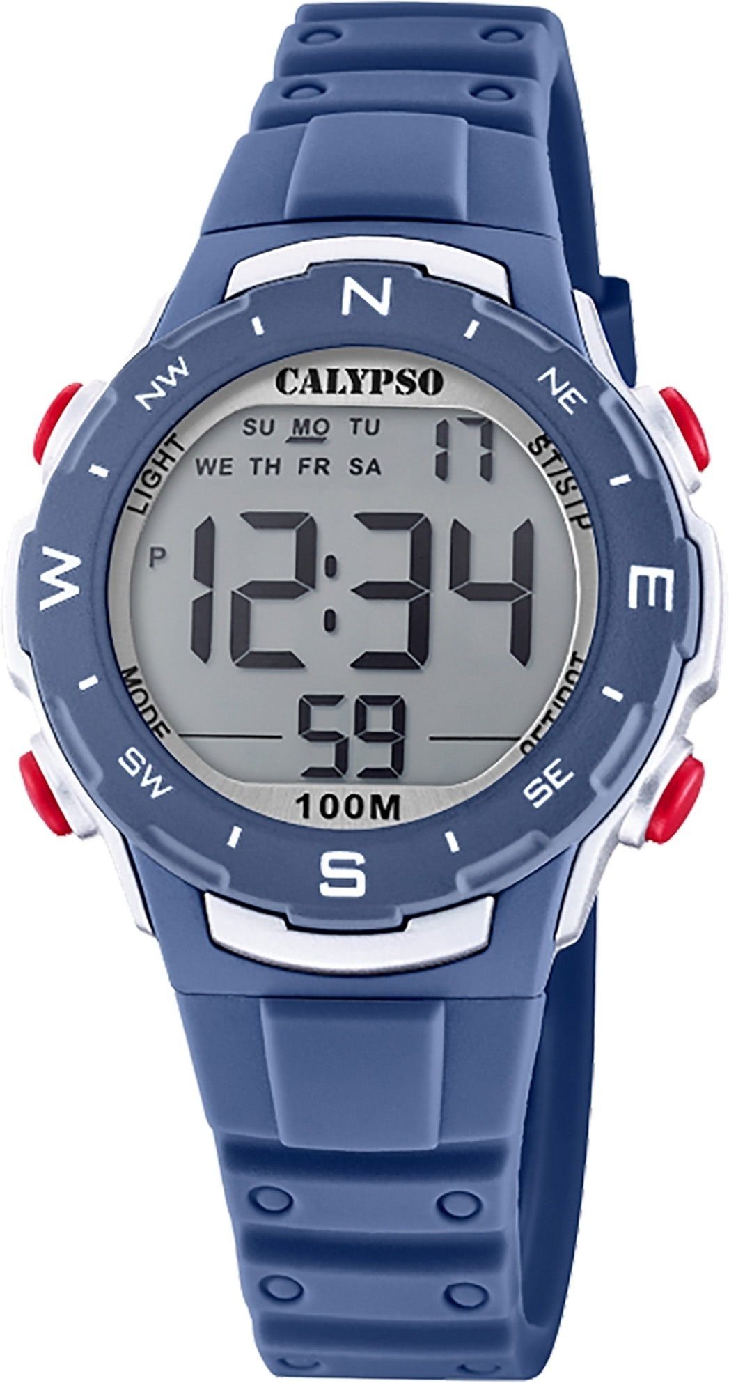 CALYPSO WATCHES Digitaluhr Calypso Unisex Uhr Digital K5801/5, (Digitaluhr), Damen, Herrenuhr rund, mittel (ca. 35mm) Kunststoffarmband, SportStyle