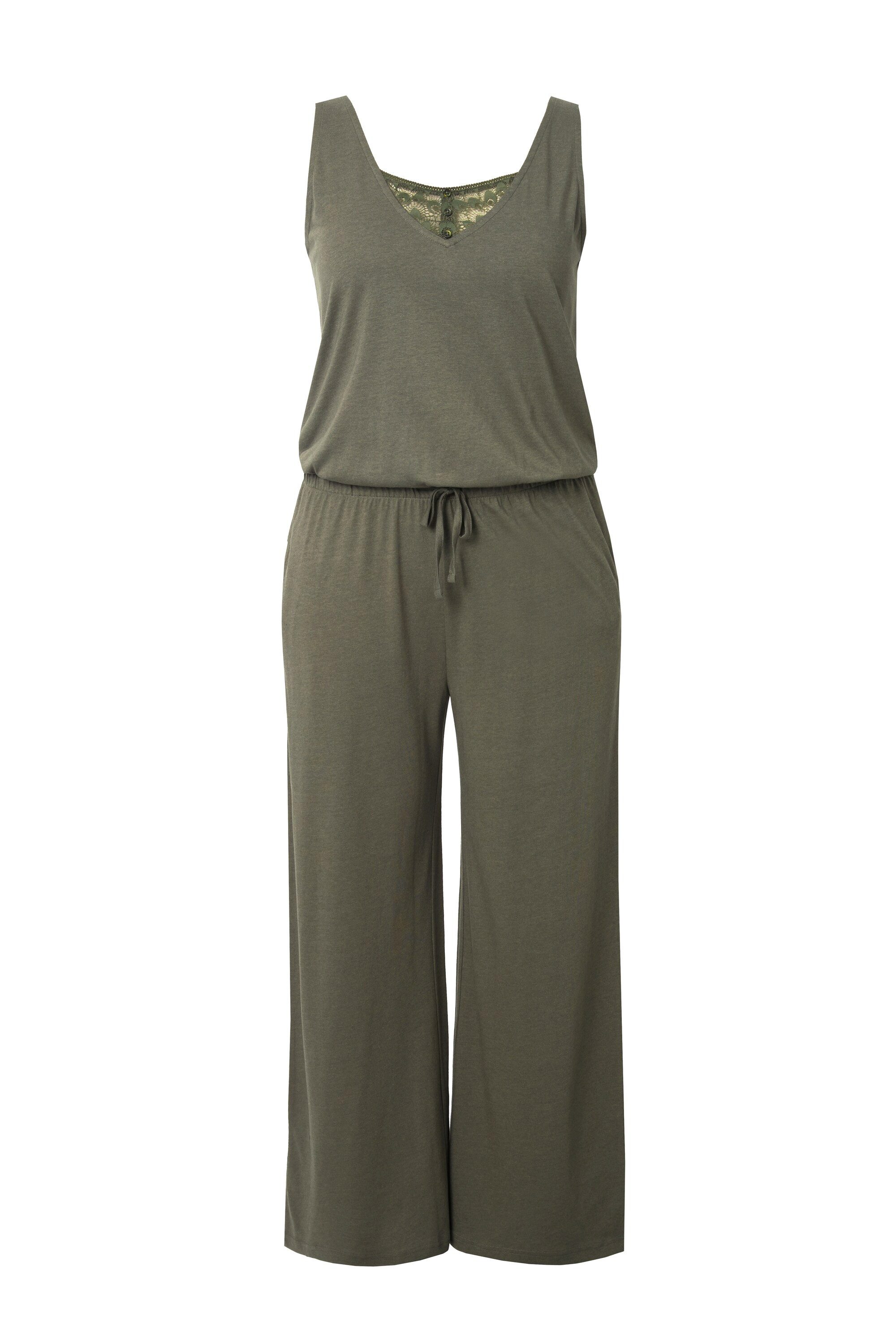 Ulla Popken Overall Jumpsuit Spitze V-Ausschnitt ärmellos günstig online kaufen