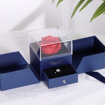 Kunstblume »Rose Handgemachte konservierte Rose Schmuck Geschenkbox Nie verwelkte Rosen Ewige Blume für Liebhaber Geschenk für Sie AmValentinstag Muttertag Weihnachtstag«, FeelGlad