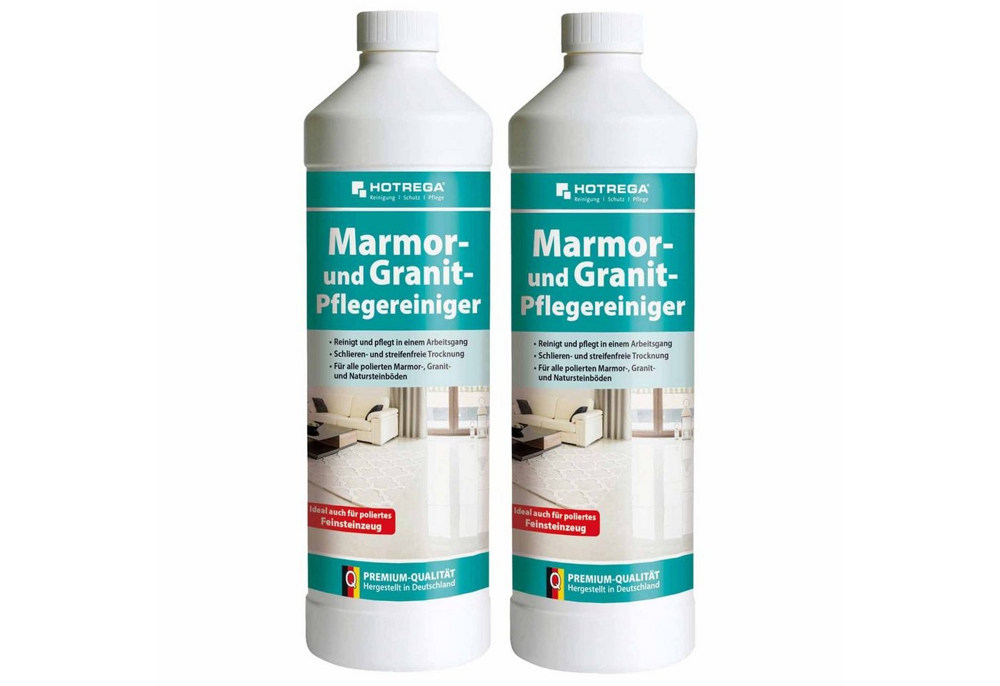 HOTREGA® Marmor und Granit Pflegereiniger Konzentrat Steinreiniger Fliesen 1L Fussbodenreiniger