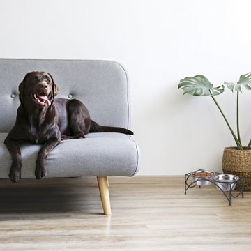 relaxdays Napf-Set Erhöhtes Hunde Napfset mit Halterung