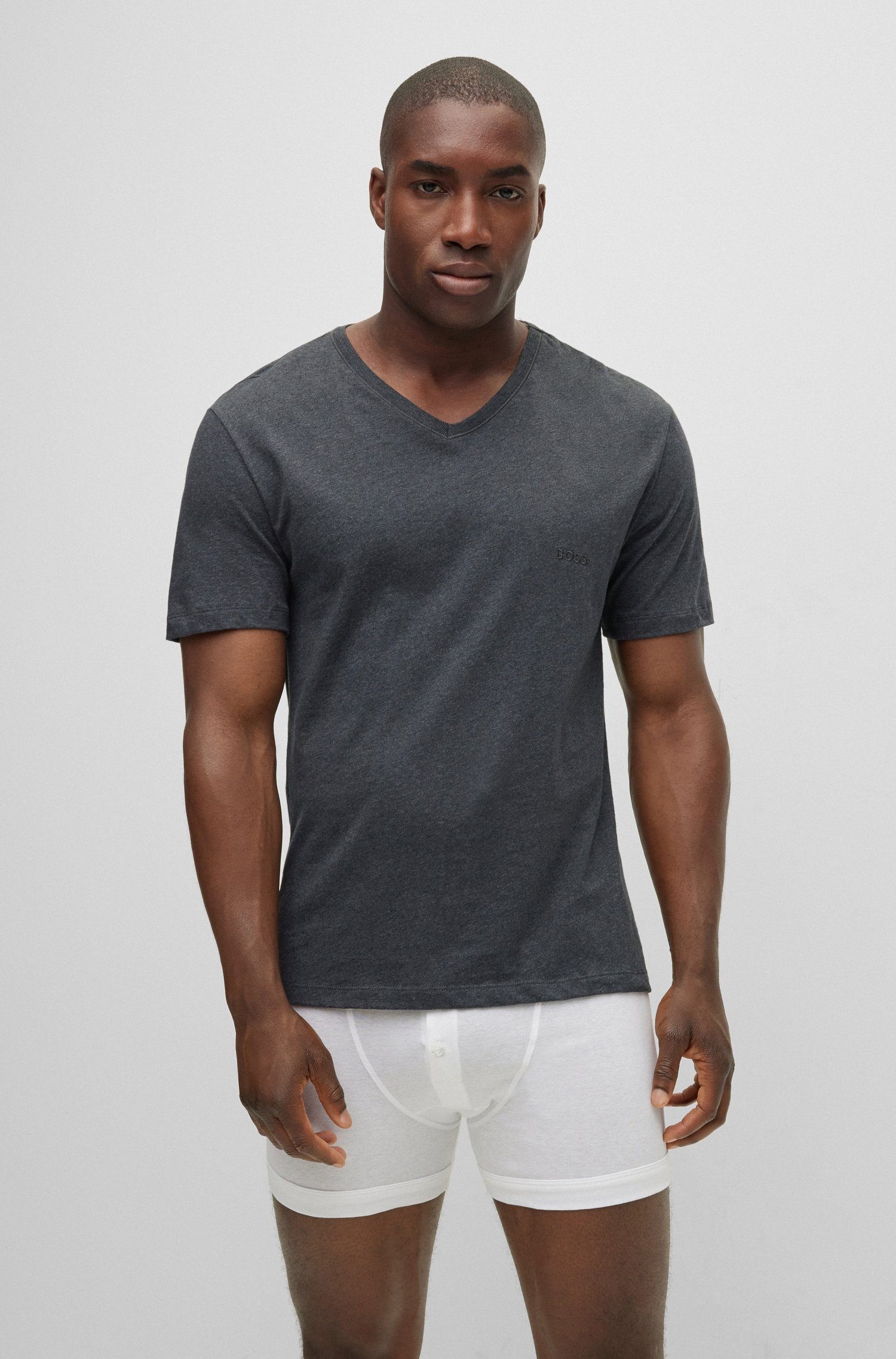 V-Shirt hellblau T-Shirt 3P BOSS (Packung) VN CO