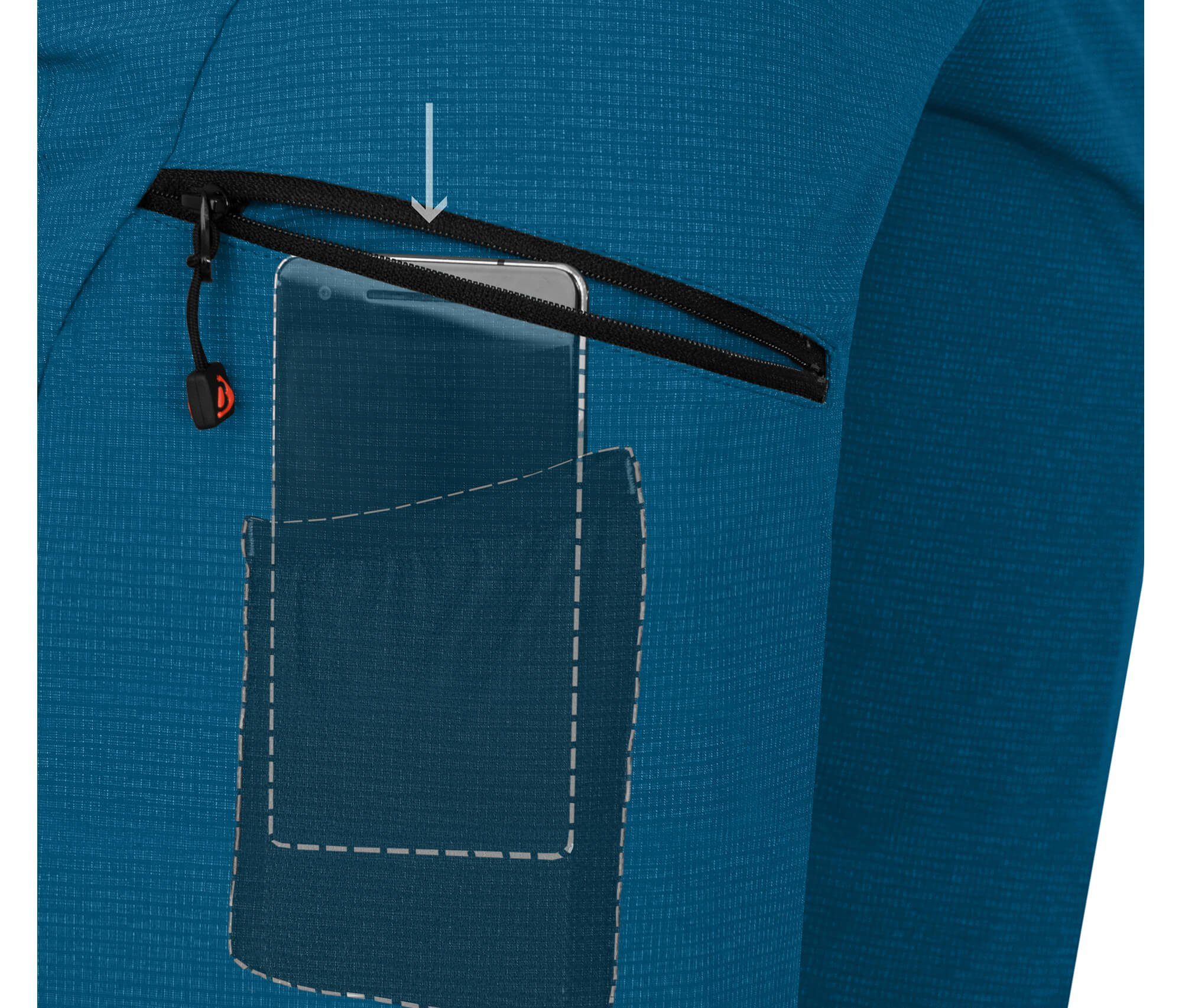 elastisch, Bergson Wanderhose, blau Zipp-Off Herren mit T-ZIPP Saphir Zip-off-Hose LEBIKO Doppel Normalgrößen, robust