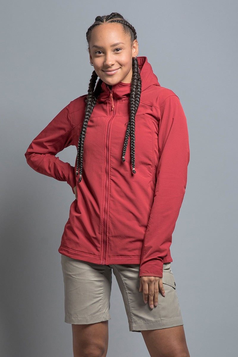TATONKA® Softshelljacke Cesi Hooded (winddicht, atmungsaktiv) rot Damen
