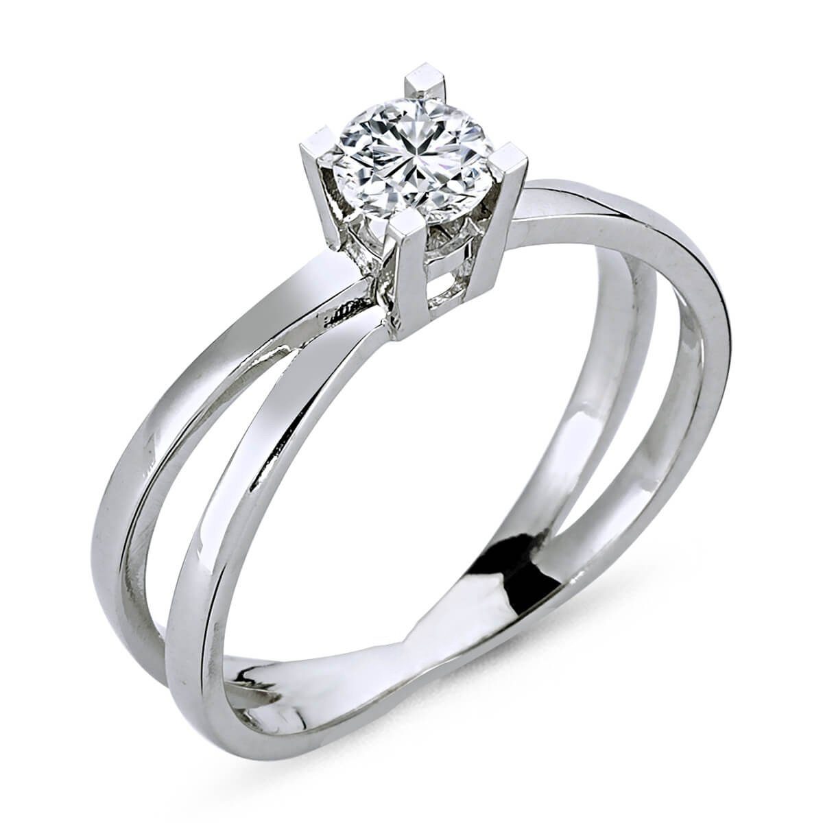 EinStein Diamant Verlobungsring 0,40 Carat Diamant Solitär Ring Verlobungsring 14 Karat Weißgold, Diamant