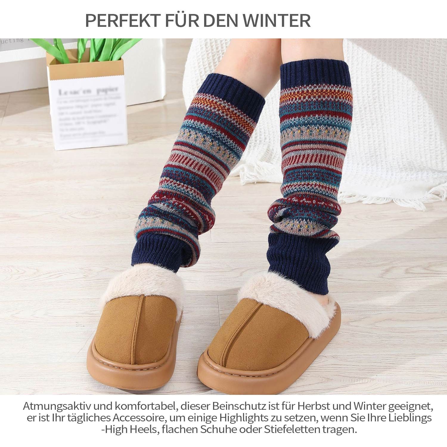 Refttenw Beinstulpen Stulpen Böhmen,Beinwärmer Damen für Winter,Lange Winter Beinwärmer