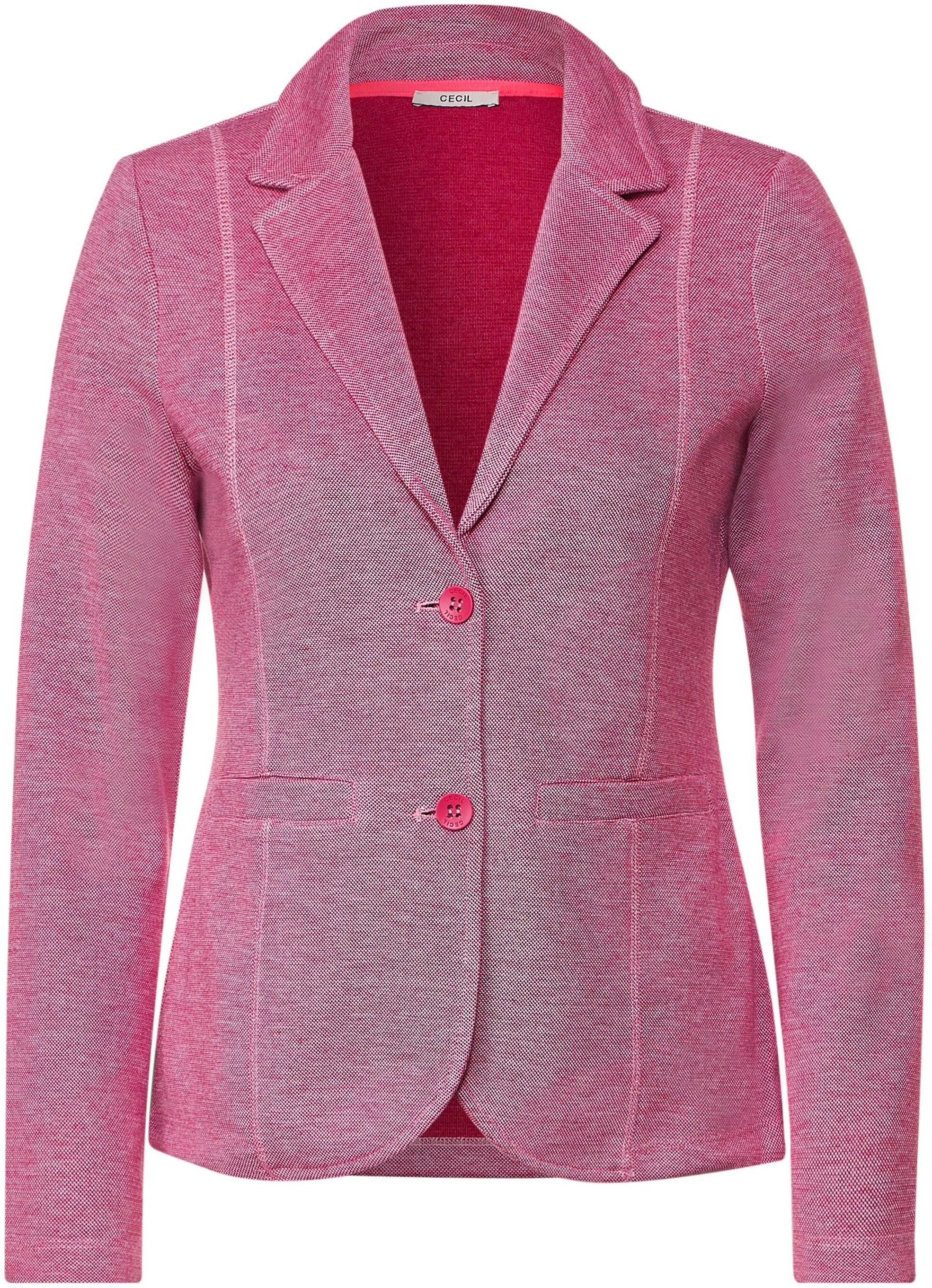 Cecil Sweatblazer abgerundetem Saum cool mit pink