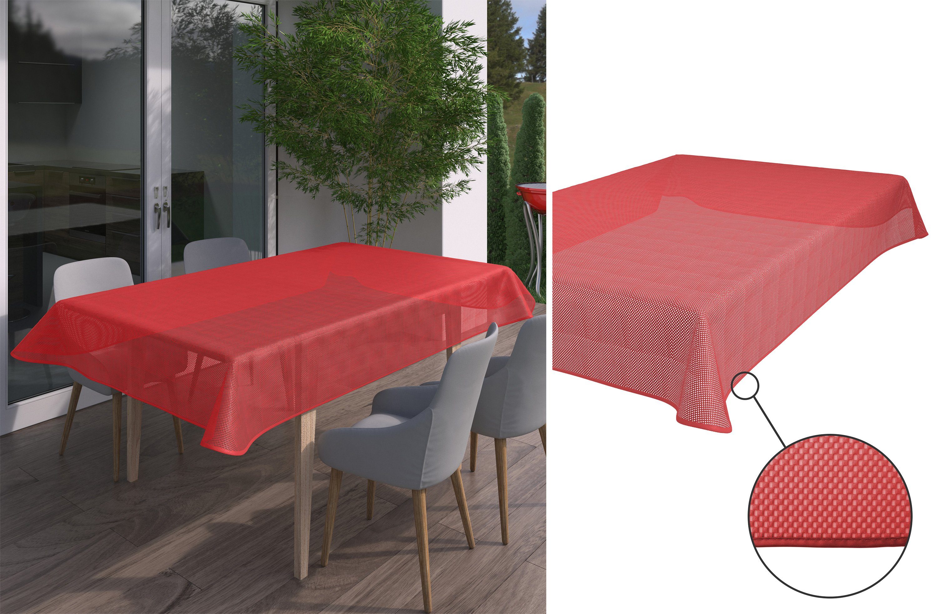 Beautex Tischdecke Kairo Weichschaummit Paspelband, Garten Balkon Terrasse (1-tlg), Waschbar bis 30°C, rutschhemmend,Sonnenschutz-Imprägnierung