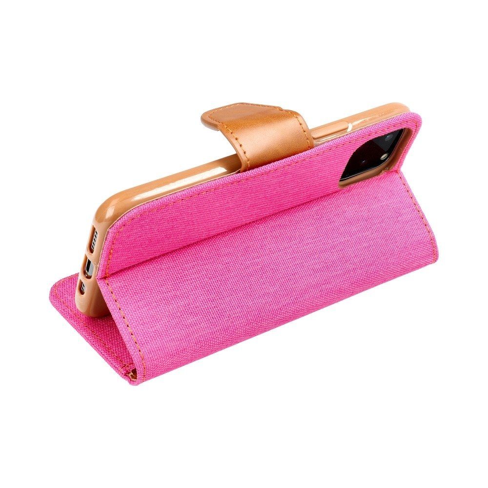 cofi1453 Smartphone-Hülle Elegante Buch-Tasche Hülle Fancy "Canvas"Book-Style Kartenfächer