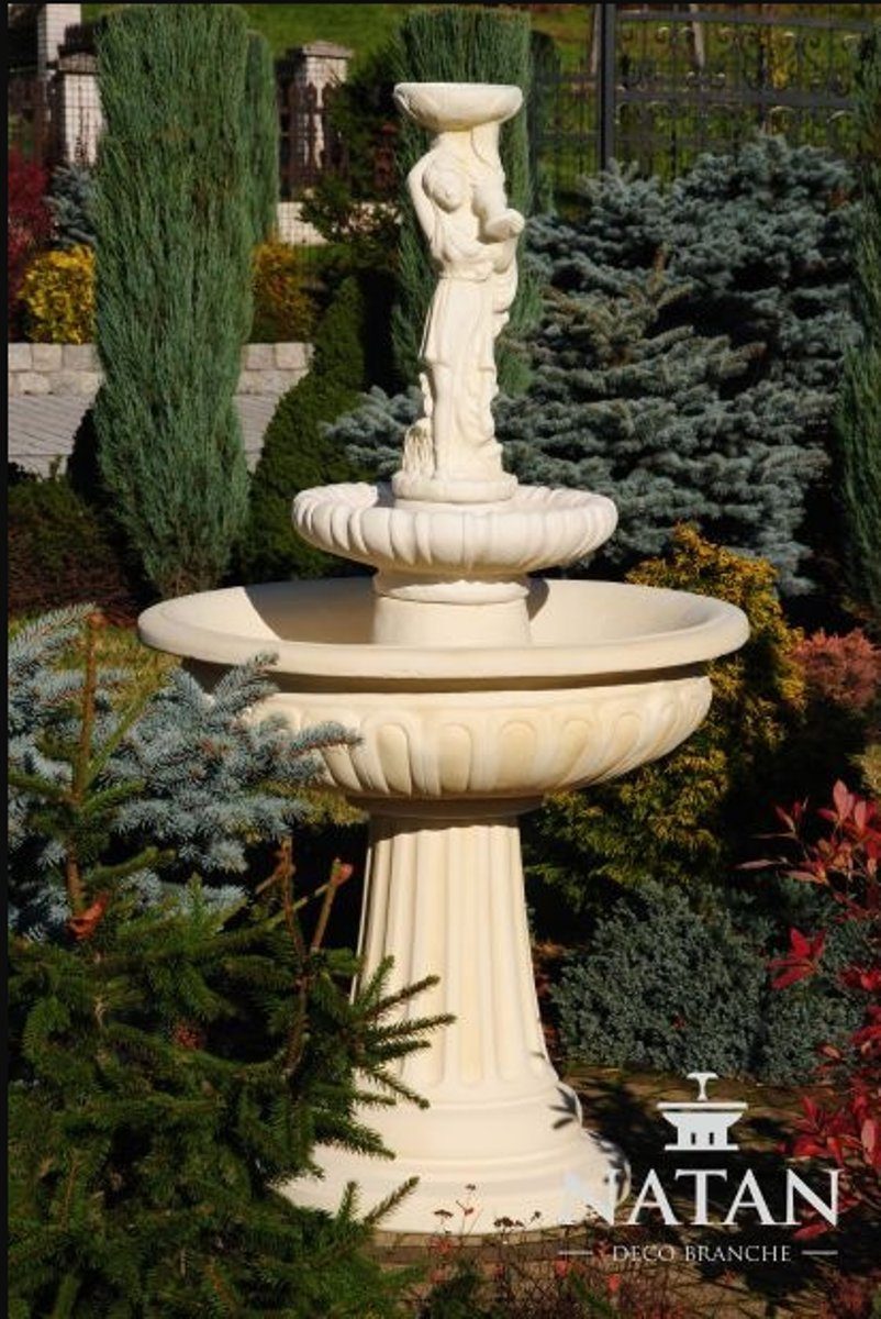 Brunnen Springbrunnen JVmoebel Gartenbrunnen Fontaine Froschbrunnen Skulptur 164cm